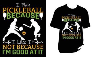 conception de t-shirt de pickleball vecteur