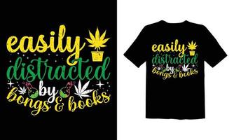 herbe, conception de t-shirt de cannabis vecteur