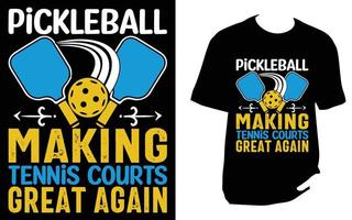 conception de t-shirt de pickleball vecteur