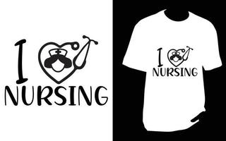 conception de t-shirt infirmière svg vecteur