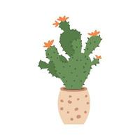 cactus mignons et succulents en pot sur fond blanc. illustration vectorielle. vecteur