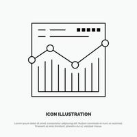 icône de ligne vectorielle de rapport de site Web d'analyse vecteur