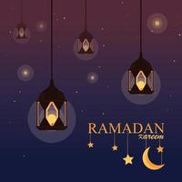 lampes ramadan kareem suspendues traditionnelles vecteur