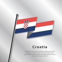 illustration du modèle de drapeau de la croatie vecteur