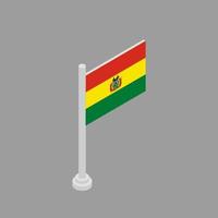 illustration du modèle de drapeau de la bolivie vecteur