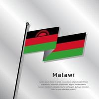 illustration du modèle de drapeau malawi vecteur