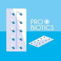 icône de capsules de probiotiques médecine vecteur