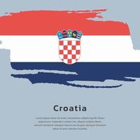 illustration du modèle de drapeau de la croatie vecteur