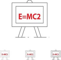 formule de chimie science formule scientifique jeu d'icônes de ligne noire audacieuse et mince vecteur