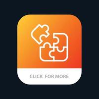 puzzle de logique de jeu d'entreprise bouton d'application mobile carré version de ligne android et ios vecteur