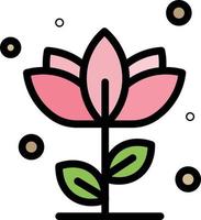 flore floral fleur nature rose plat couleur icône vecteur icône modèle de bannière