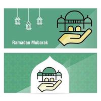 bannière de concept ramadan kareem avec des motifs islamiques vecteur