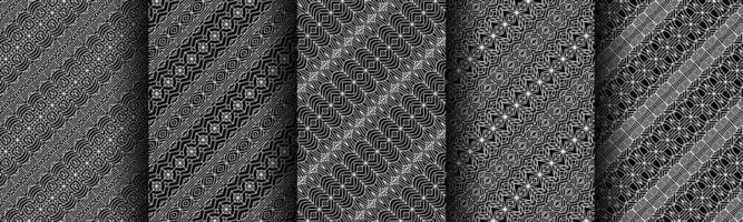 ensemble de collection de motifs géométriques modernes en noir et blanc vecteur
