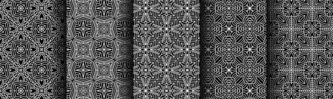 ensemble de collection de motifs géométriques modernes en noir et blanc vecteur