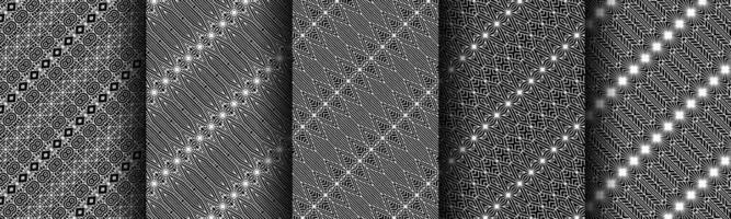 ensemble de collection de motifs géométriques modernes en noir et blanc vecteur