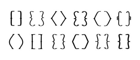 accolades noires set vector illustration isolé sur fond blanc