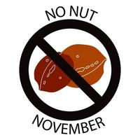 No nut novembre icône vector illustration isolé sur fond blanc