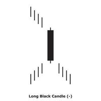 bougie noire longue - blanche et noire - carrée vecteur