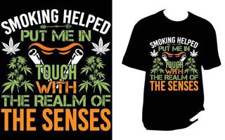 cannabis, t-shirt de mauvaises herbes, t-shirt de marijuana vecteur