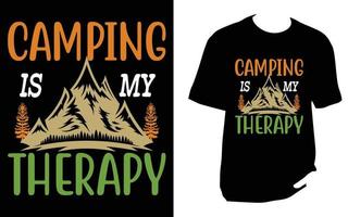 camping nouveau t-shirt vecteur