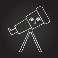 dessin à la craie de télescope vecteur