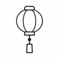 icône de contour de lampion chinois vecteur