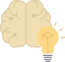 idée entreprise cerveau esprit ampoule plat couleur icône vecteur