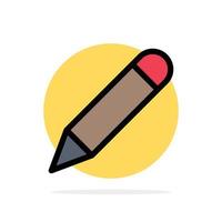 école d'étude crayon écrire abstrait cercle fond plat couleur icône vecteur