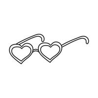 illustration vectorielle dessinés à la main de lunettes en forme de coeur vecteur