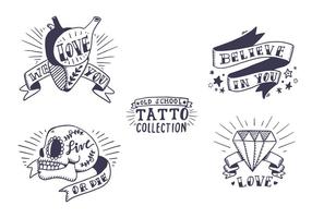 Collection gratuite de tatouage Old School vecteur