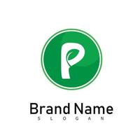 p logo symbole vert vecteur