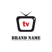 création de logo de technologie de télévision vecteur