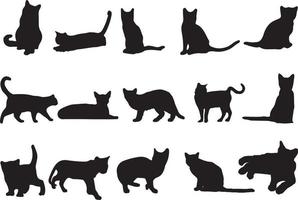 l'ensemble de la collection de silhouettes de chat vecteur