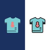 kit de football joueur chemise icônes de football plat et ligne remplie icône ensemble vecteur fond bleu