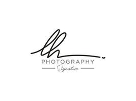 lettre lh signature logo template vecteur