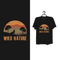 conception créative de t-shirt nature sauvage. vecteur