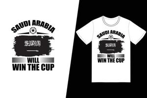 l'arabie saoudite remportera la conception de la coupe de football de la fifa. vecteur de conception de t-shirt de football fifa. pour l'impression de t-shirts et d'autres utilisations.