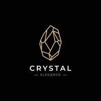 modèle vectoriel de conception de logo de gemmes de cristal style linéaire. bijoux mode luxe logotype concept contour icône