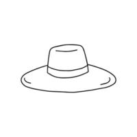 illustration de doodle chapeau de paille d'été vecteur