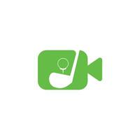 création de logo de sport de golf vidéo. création de logo de film de golf moderne. vecteur
