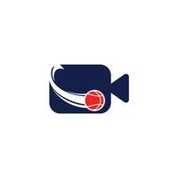 création de logo de sport de panier vidéo. vecteur