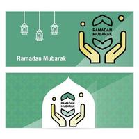 bannière de concept ramadan kareem avec des motifs islamiques vecteur