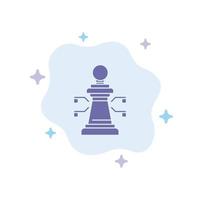 jeu de stratégie pour ordinateur portable d'échecs icône bleue sur fond de nuage abstrait vecteur