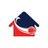 création de logo de maison de basket-ball. modèle de conception de logo de club de basket-ball. vecteur