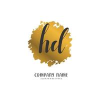 hd écriture initiale et création de logo de signature avec cercle. beau design logo manuscrit pour la mode, l'équipe, le mariage, le logo de luxe. vecteur