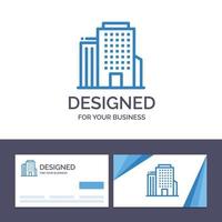 carte de visite créative et modèle de logo bâtiment bureau illustration vectorielle américaine vecteur