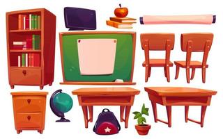 mobilier de classe, ensemble d'objets d'intérieur de classe vecteur