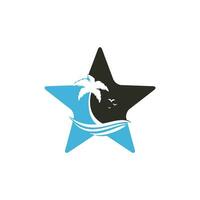 logo vectoriel star beach et palmier. signe de voyage et de tourisme.