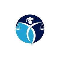 homme tenant le logo de la balance de la justice. création de logo de droit et d'avocat. vecteur