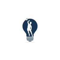 création de logo vectoriel de forme d'ampoule de joueur de volley-ball.